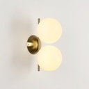 Double crystal ball wall light "VIC 150" - 2 x E27 - Ø 15cm