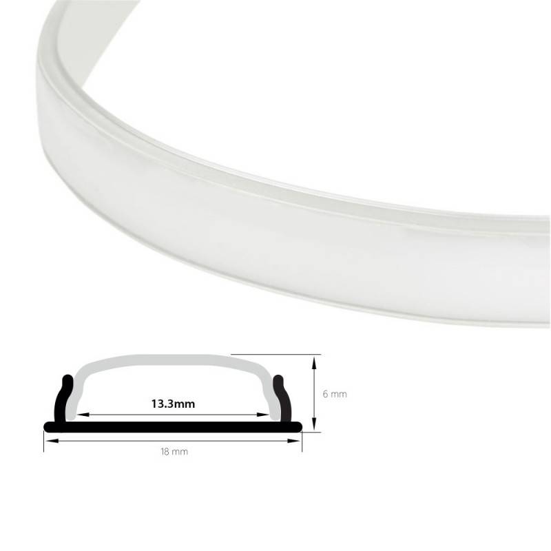 Diffuser opal 18mm for flexible moldable profile 18x6mm (2m)