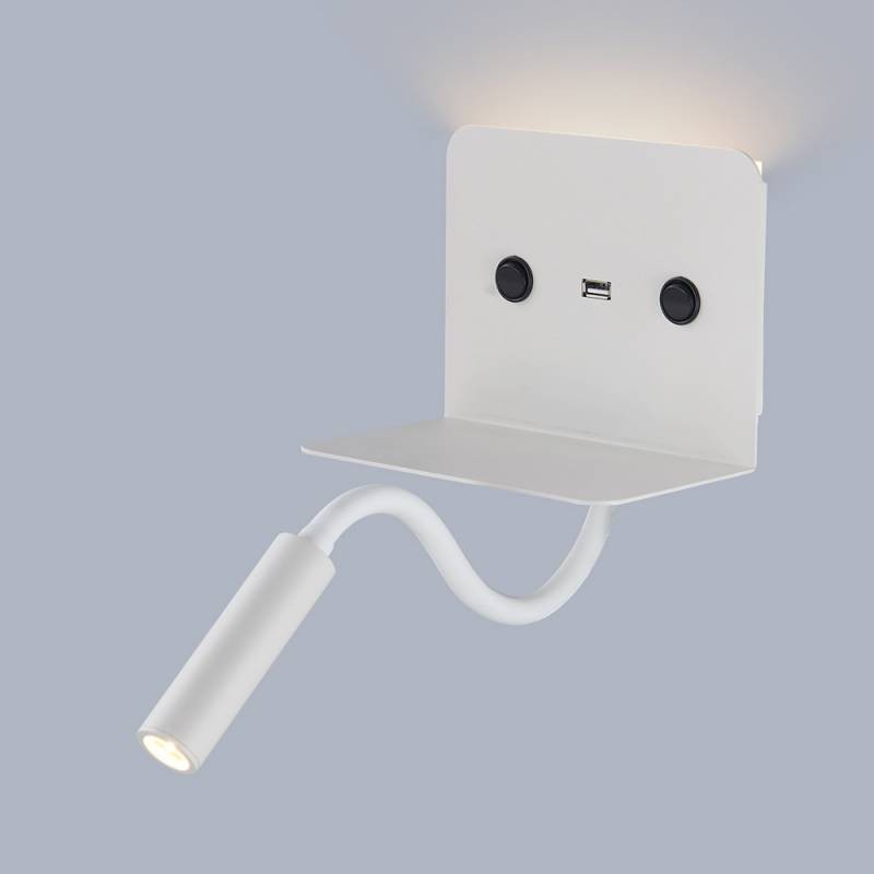 Kinkiet LED do czytania "SLANGE" 3W + 6W z regulacją i podstawą ładującą USB