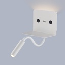 SLANGE" 3W LED wall light for reading, swiveling and USB charging base