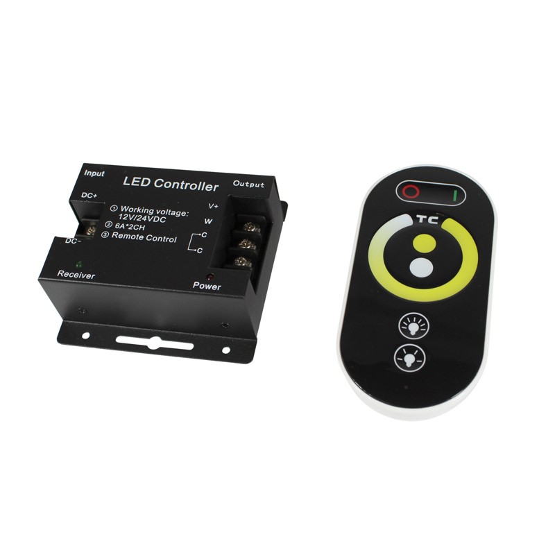 Kontroler / regulator temperature boje i RF daljinski upravljač za LED traku CCT 12/24V-DC 12A