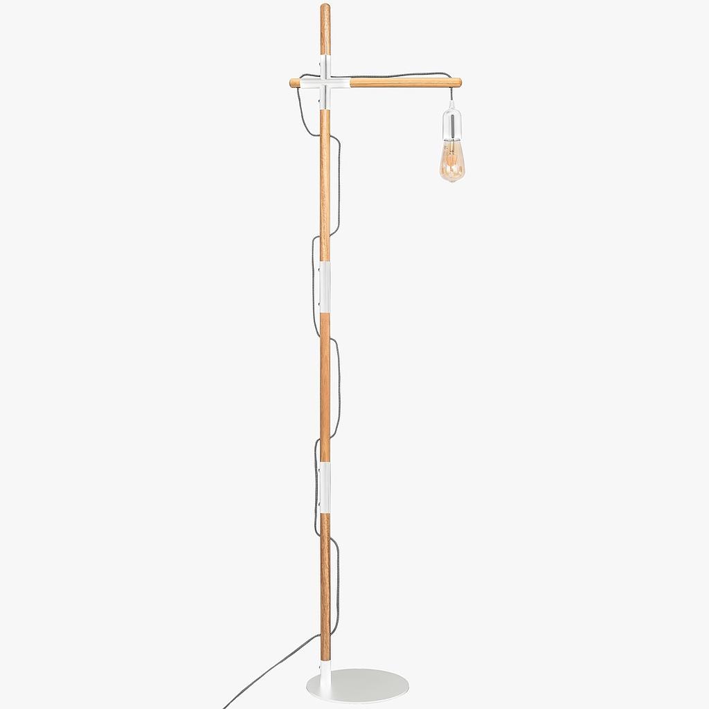 Floor lamp wood and aluminum "Natural Wood".