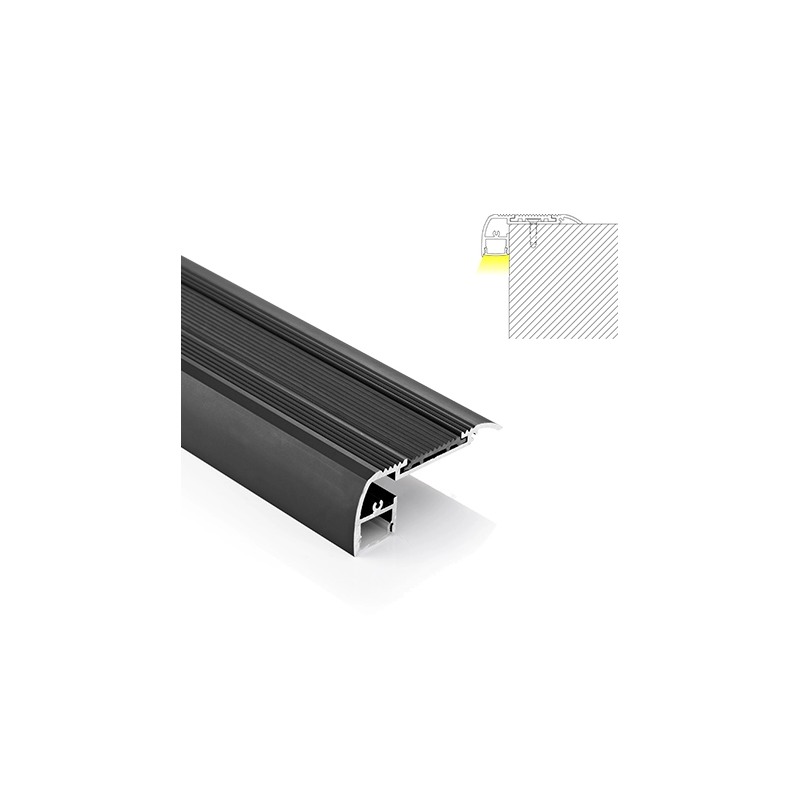 Profile LED strip for stairs - 65X27.5mm - With diffuser - 2 meters