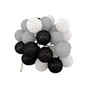 LED Garland cotton balls 20 Balls with USB 3m-IP44-4cm