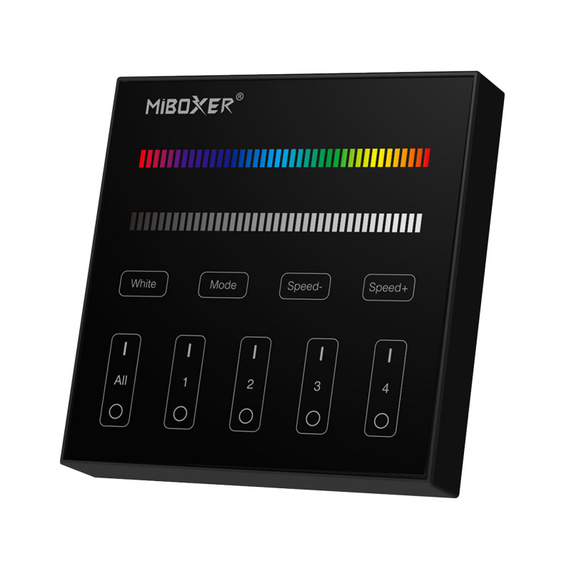 Pločica za dodir RGB i RGBW - 4 zone - Crna - Milight