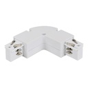 Rigid 90º corner joint for three-phase rail