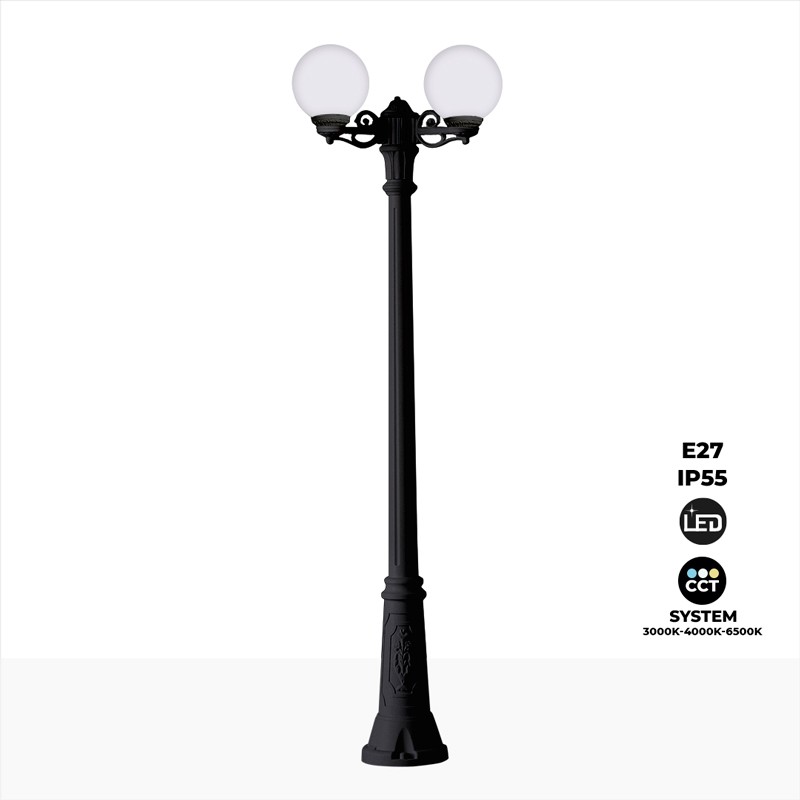 Double lampadaire LED d'extérieur FUMAGALLI "GIGI BISSO GLOBE" 2LxE27