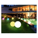 Esfera luminosa LED RGBW, resina branca, 50CM, 2.4W, IP65, recarregável
