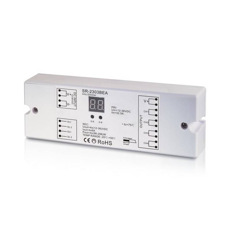 Dimmer Dali DC 12-36V 8A/canal (4 canales)
