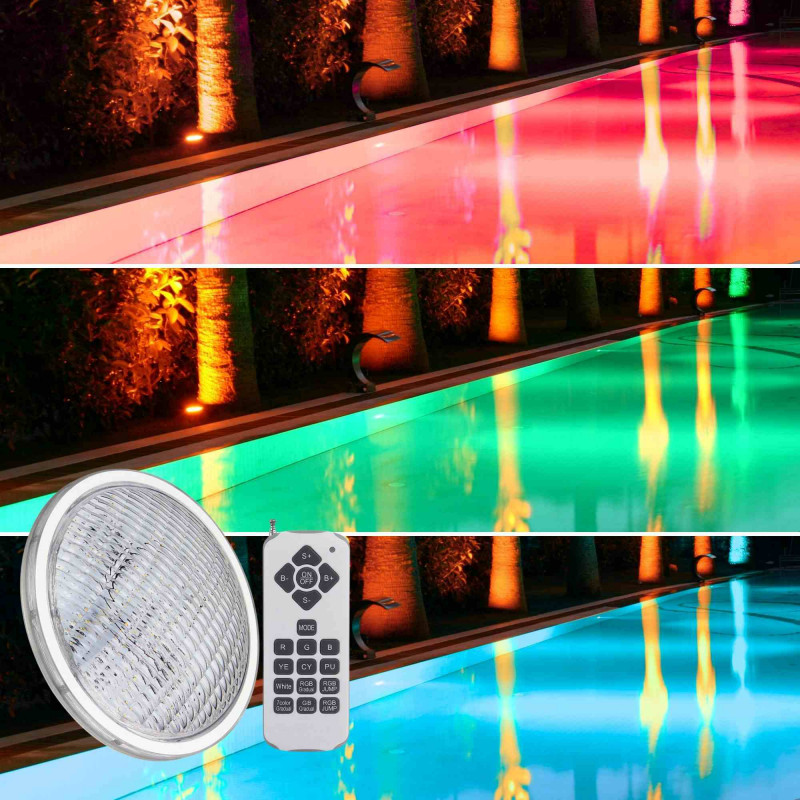 LED Zwembadlamp PAR56 RGB 12V AC - 24W - Dompelpompen - Geregeld - IP68