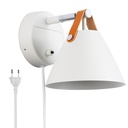 Ellen" leather wall sconce with cable and switch