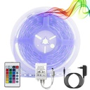 Kit tira LED RGB 5m con fuente, mando y controlador compatible 12V y 24V