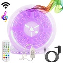Kit di strisce LED RGB WiFi Alexa/Google Home music con sorgente, telecomando e controller 5 metri
