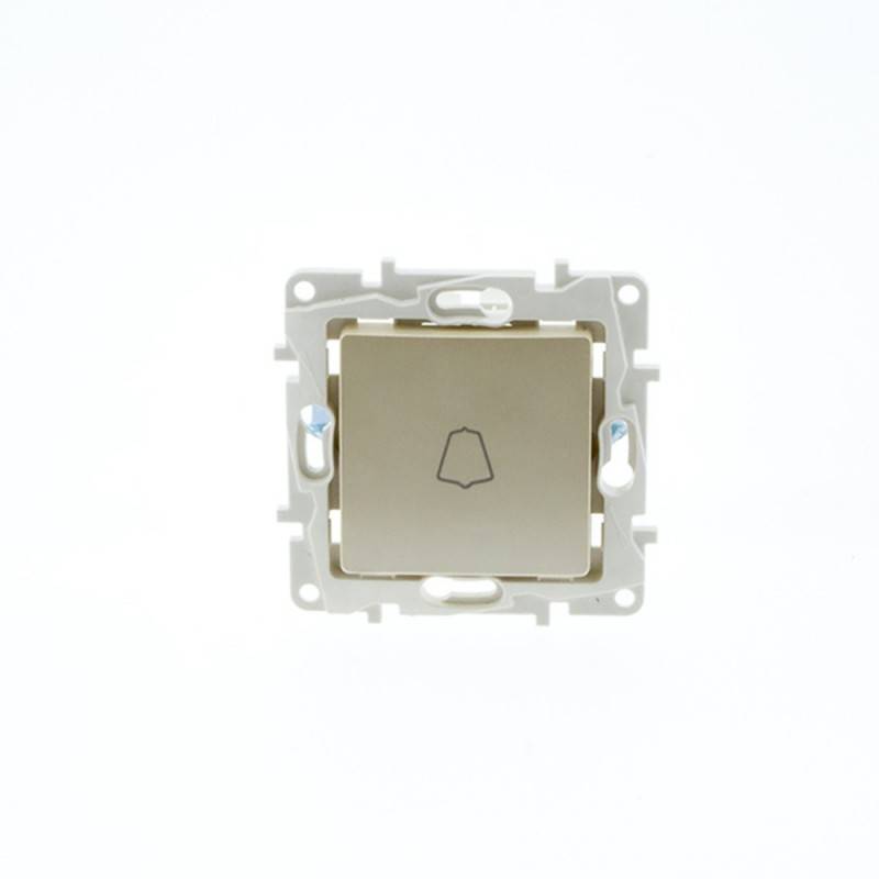 Recessed push-button mechanism with bell for doorbell