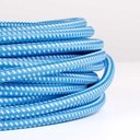Round Electric Cable coated in Silk effect fabric Blue & White colour