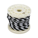 Decorative braided textile electric cable 2x0,75 black and white - 10 meters