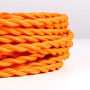 Gevlochten kabel bedekt met zijde-effect stof oranje kleur