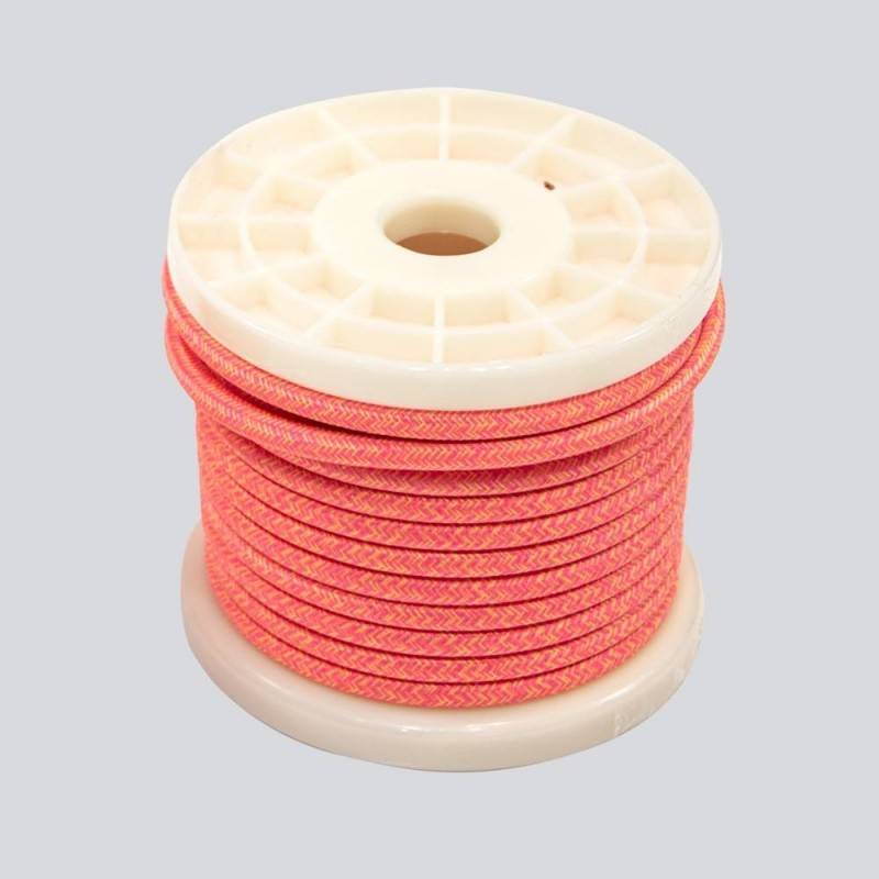2X0,75 ozdobny tekstylny kabel elektryczny w kolorze tygrysim (różowy i żółty)