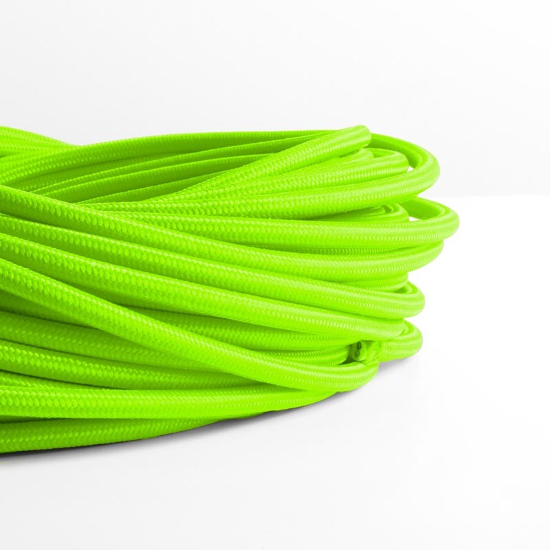 Cavo di alimentazione rotondo rivestito in cotone verde agrumi