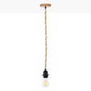 Lampa wisząca z drewna i liny na żarówkę E27 130cm