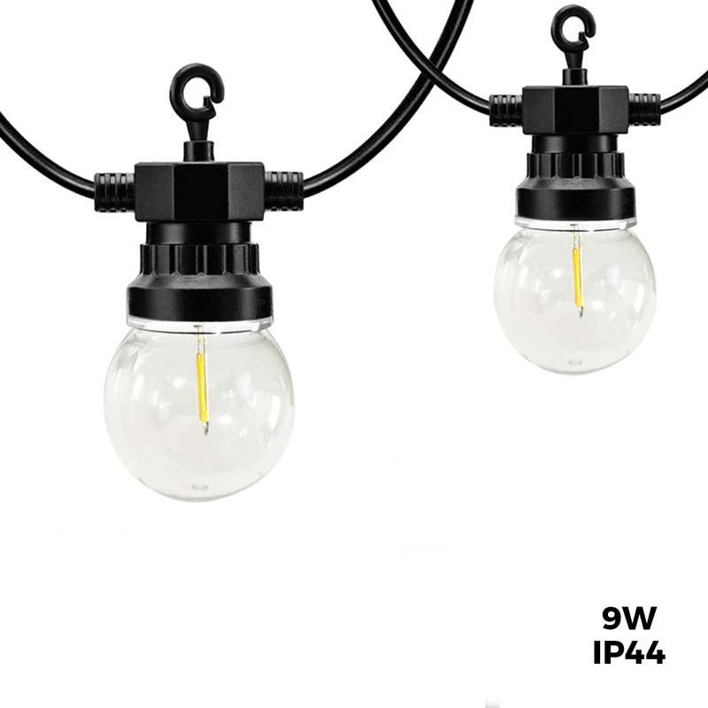 Led Garland 10m+3m with 20 bulbs in Warm White 9W