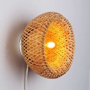 Wicker wall lamp with plug "Round".