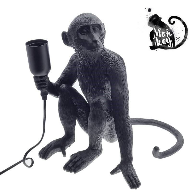 Rila" resin monkey table lamp