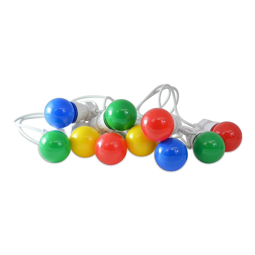 Veelkleurige Lampjes slinger wit draad 10 LED lampjes - 8 meter