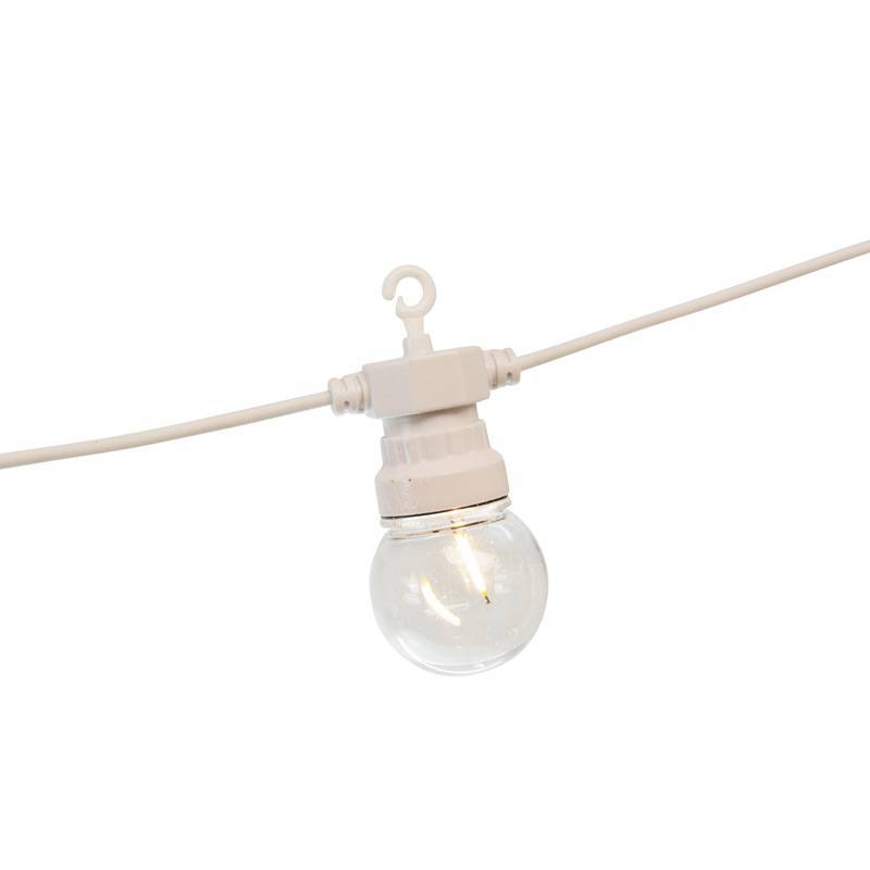 Guirnalda LED cable blanco 10 bombillas LED 3000ºK - 8 metros