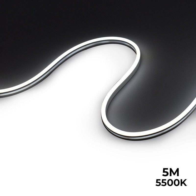 Elastyczny neon LED 24V DC - 6x13mm - 5 metrów - Kompletny zestaw - 11W/m - IP67 - Gięcie boczne