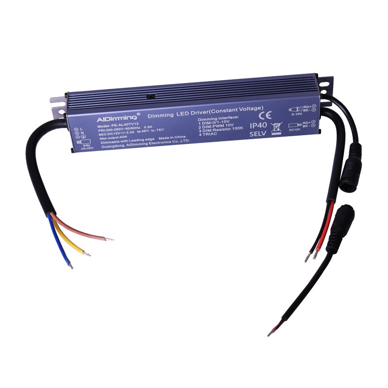 TRIAC DC 12V 3.3A 40W IP40 dimmable power supply TRIAC DC 12V 3.3A 40W IP40
