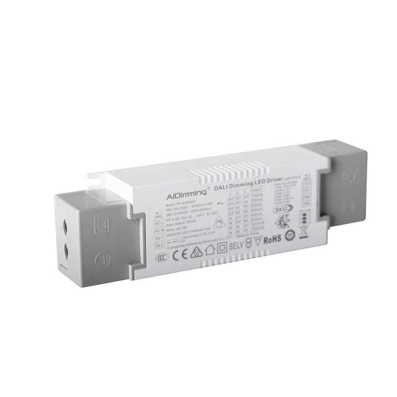 Driver DALI - PUSH - 0-10V dimmerabile 44W DC 9-42V Multicorrente 700-1050mA