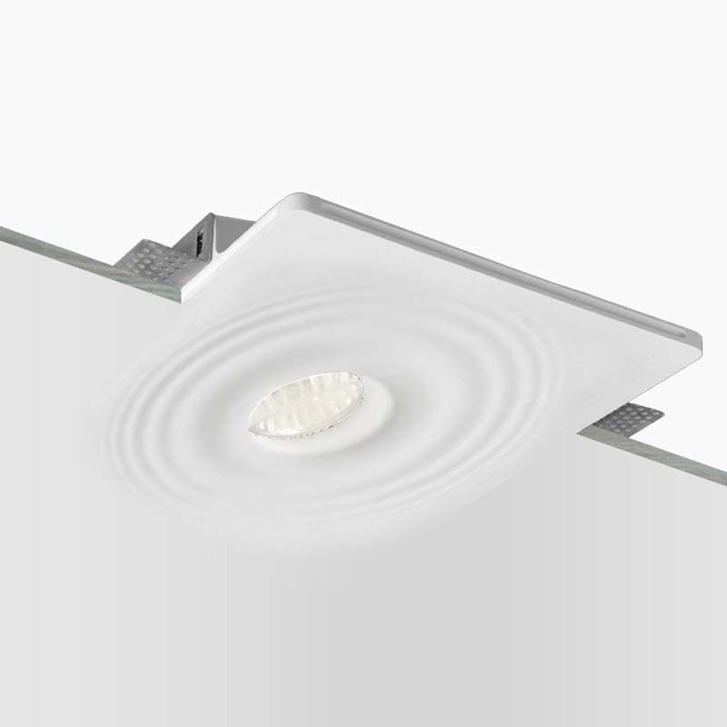 Luminaria de escayola con efecto onda trimless / integración - 20x20cm - GU10