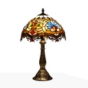 Tiffany-inspired table lamp with floral mosaic in glass