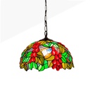 Tiffany-inspired pendant lamp with fruit mosaic in glass