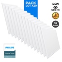 Pack of 20 LED panels slim 60X60 cm - Driver Philips - 44W - UGR19