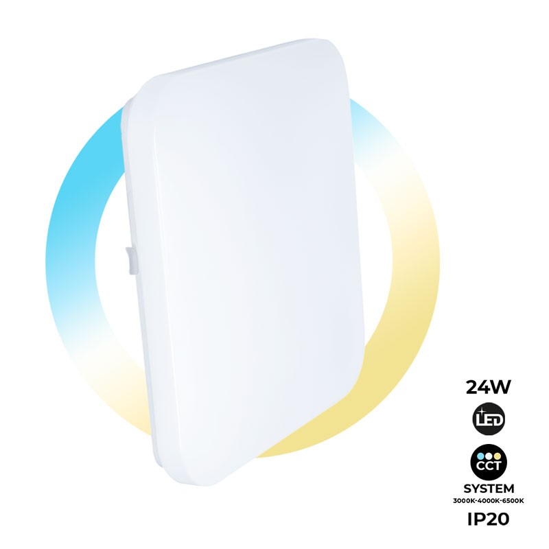 Plafoniera LED quadrata BASIC CCT - 24W - IP20