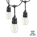 Guirnalda exterior conectable en serie - IP65 - 6,5 metros - 10 x E27