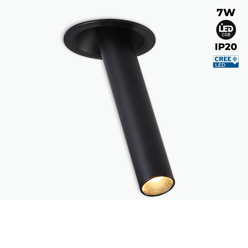 LED indbygningsspot orienterbar "ALAI" - Zoom - 200mm - 2800K - LED COB - Cree chip - 7W