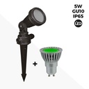 KIT Πάσσαλος κήπου + Λαμπτήρας GU10 LED 5W σε πράσινο χρώμα