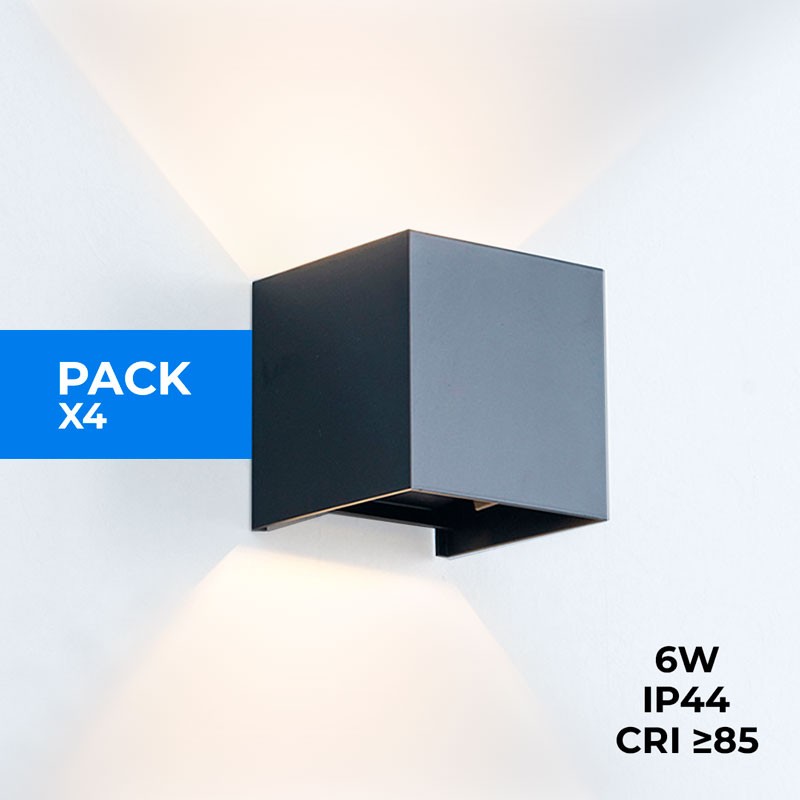 Pack of 4 wall sconces "KURTIN" 6W up and down dimmable light