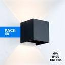Pack de 8 Apliques de pared "KURTIN" 6W luz up and down regulable