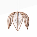 Flower-shaped rattan pendant lamp "BINTAN".