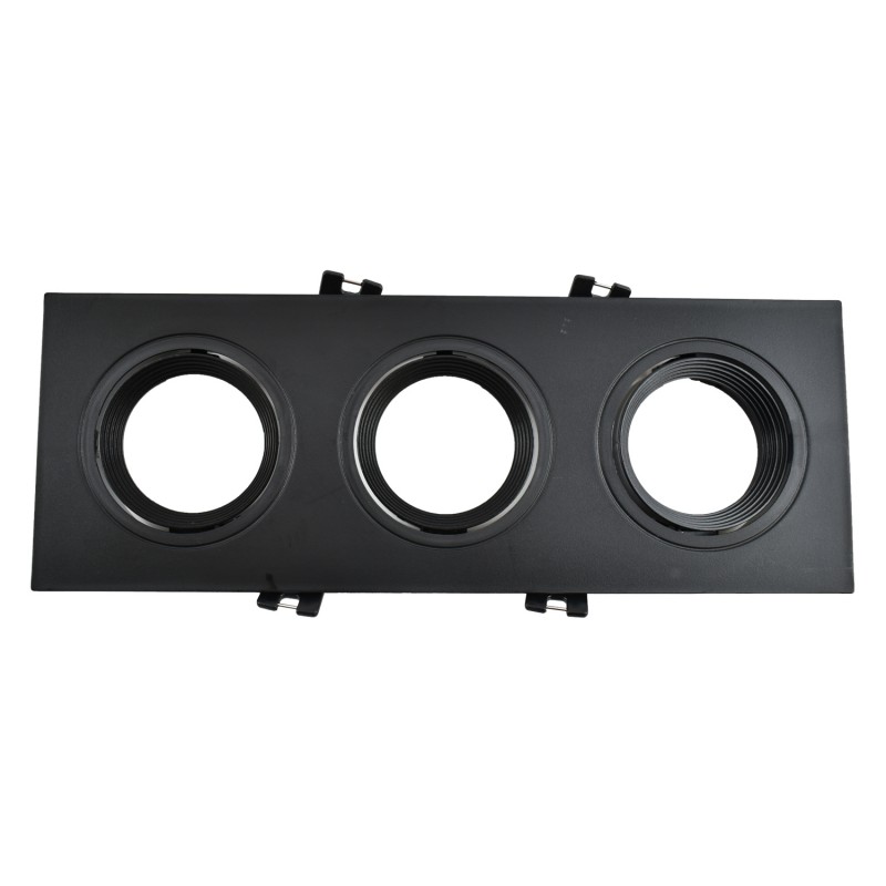 Tilting downlight ring for three GU10/MR16 bulbs - Cutout 75 x 235 mm