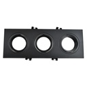 Tilting downlight ring for three GU10/MR16 bulbs - Cutout 75 x 235 mm