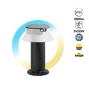 Bolardo solar LED "FELICE 400" con sensor PIR - 33 cm - 4000K - 2 modos de funcionamiento