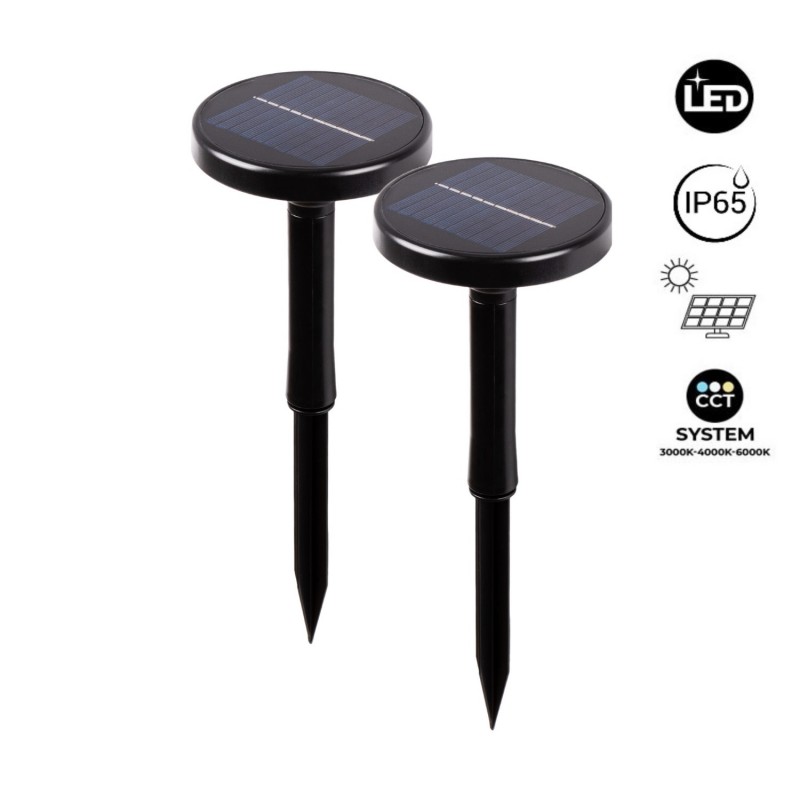 Solární venkovní LED CCT reflektor s kolíkem - 1W - IP65