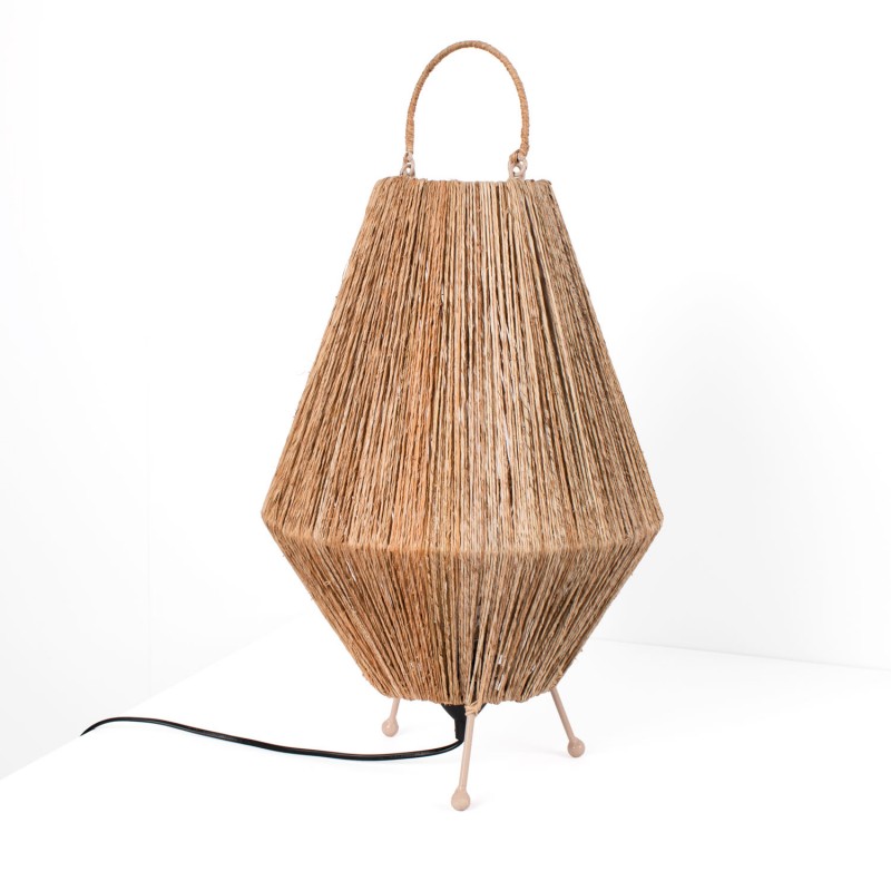 Rustic jute table lamp "Ross" - E27