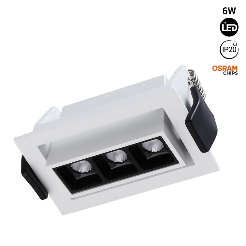 Indbygnings LED lineær spot 6W - Justerbar - UGR18 - CRI90 - OSRAM chip - 2800K