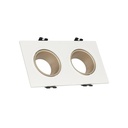 Aro downlight quadrado inclinável duplo GU10 / MR16 - Low UGR - Recorte 75 x 150mm